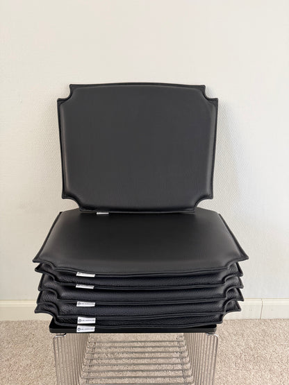 Carl Hansen CH24 Wishbone -tuolin istuintyyny - musta nahka